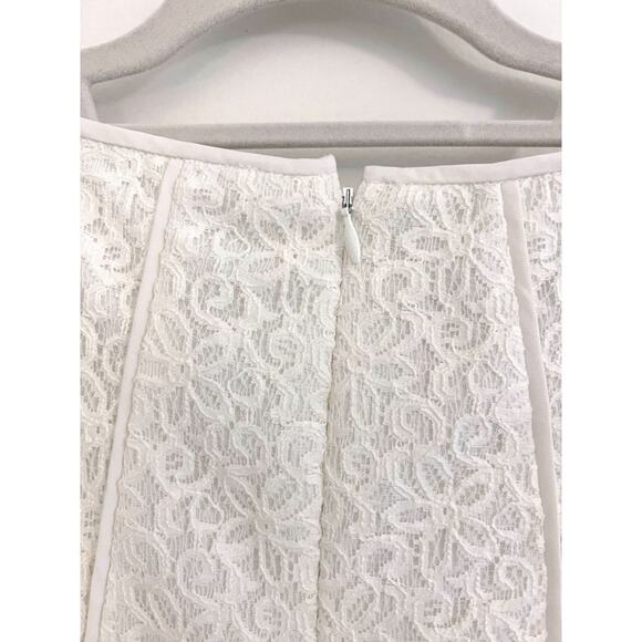 Ivy & Blue White Dress Lace Overlay Short Sleeve 6 Romantic Bride Feminine - Picture 6 of 9